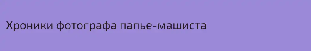 Хроники фотографа папье-машиста